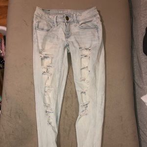 American Eagle super low ripped jeggings